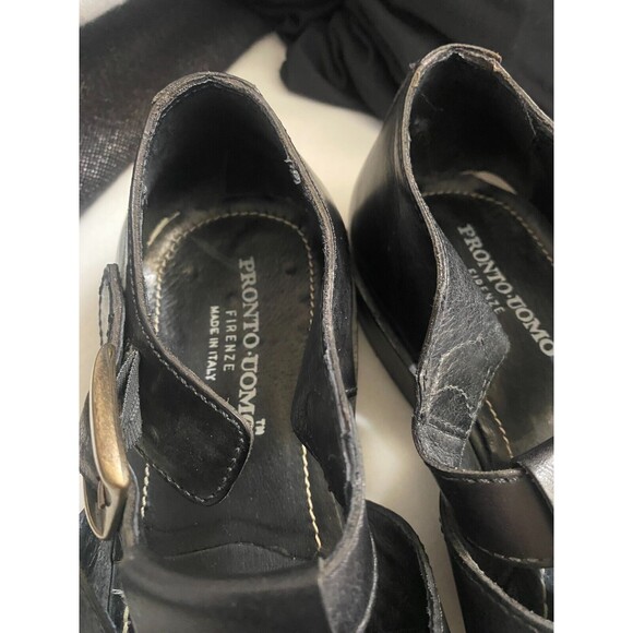 Pronto Uomo Firenze Mens Black Leather Sandals SZ 10M/Italy - Picture 4 of 5